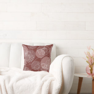 Modern Mauve Boho Blommigt Dekorativ kudde