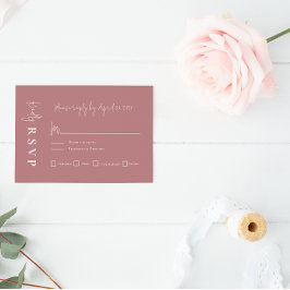 Modern Mauve Elegant bröllop OSA kort
