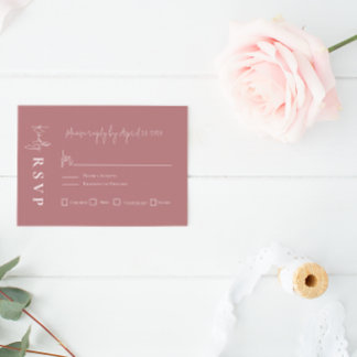 Modern Mauve Elegant bröllop OSA kort