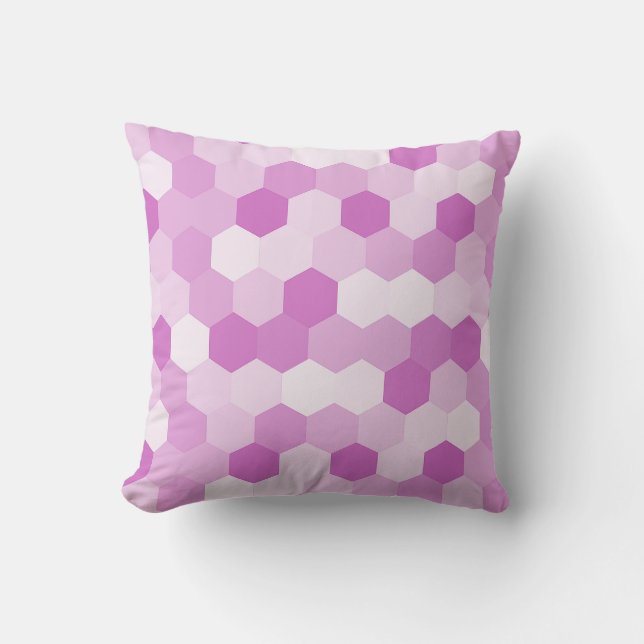 Modern Mauve Hexagonal Geometric Mönster Kudde (Framsida)