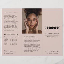 Modern Mauve Måne Phases Elegant Tri-fold Brochure