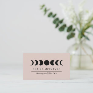 Modern Mauve Måne Phases Elegant Visitkort