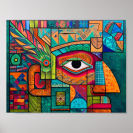 Modern Mayan Vision: Abstrakt Epochs Collide Poster