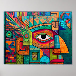 Modern Mayan Vision: Abstrakt Epochs Collide Poster