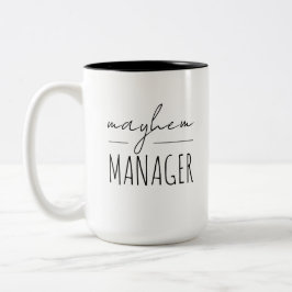 Modern "Mayhem Manager" Mors dag Gift Två-Tonad Mugg
