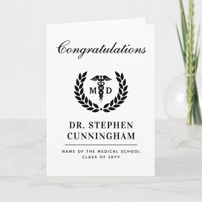 Modern MD Doktor i Medicine Med School Studenten Kort (Framsida)