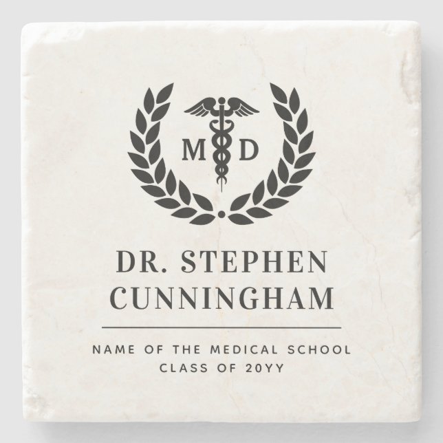 Modern MD Doktor i Medicine Med School Studenten Stenunderlägg (Framsidan)