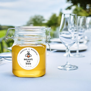 Modern Meant To Bee Bröllop Runt Klistermärke