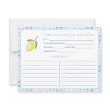 Modern Medelhavsbröllopsfest Receptkort
