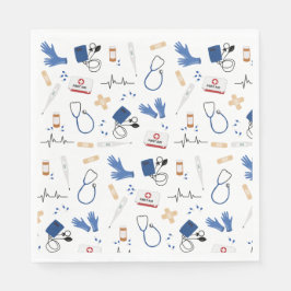 Modern Medical Doktor Nurse Mönster Pappersservett