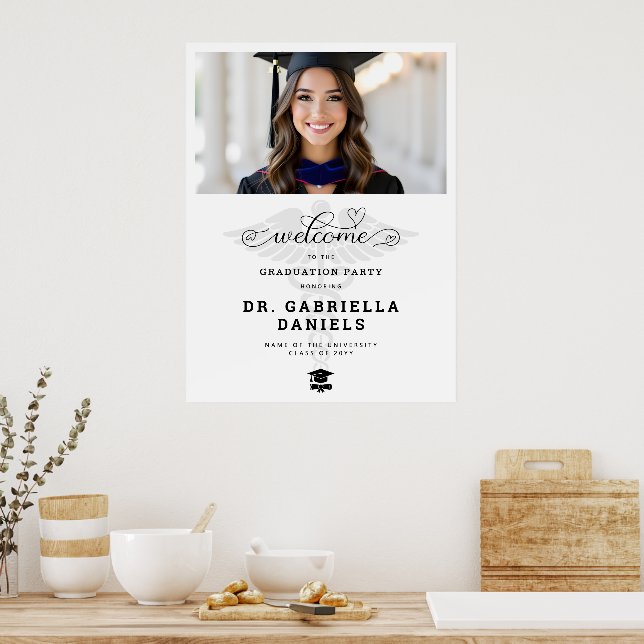 Modern Medical School Graduation Photo Welcome Poster (Kök)
