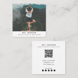 Modern Meditation Hälsa Andlig QR-kod Fyrkantigt Visitkort