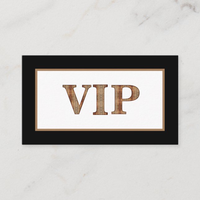 Modern medlem i klubben Black Wooden VIP Card Visitkort (Framsida)