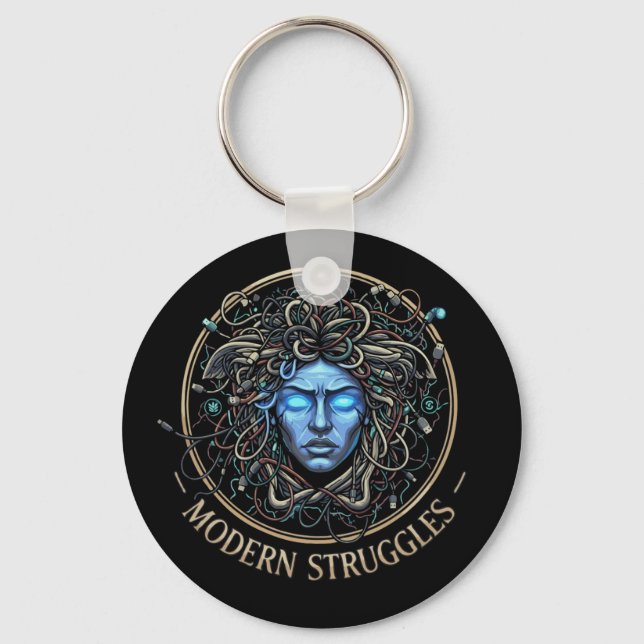 Modern Medusa Tech Strider - Cyberpunk Grekland Nyckelring (Framsida)