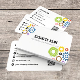 Modern mekanisk Logotyp QR-kod Visitkort