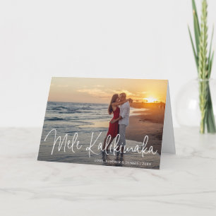 Modern Mele Kalikimaka Beach Photo jul Helgkort