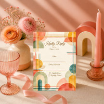 Modern Mellan-Century Geometrisk Bröllop