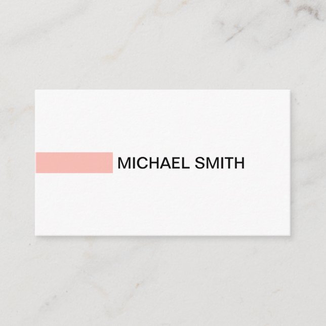 Modern Melon Elegant Professionell Plain White Visitkort (Framsida)