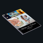 Modern Memorial Bröllop Travel Honeymoon Foto Anteckningsbok<br><div class="desc">Den här bröllop och smekmånad-minnena är en perfekt för det moderna paret med massor av foton! Vilket underbarare sätt att minnas ceremonin, mottagningen och smekmånaden? Den bärbara datorns framsida är uppdelad i fem avsnitt. Du kan ersätta de bilder som visas med dina egna. Den bärbara datorns omslag är svart och...</div>