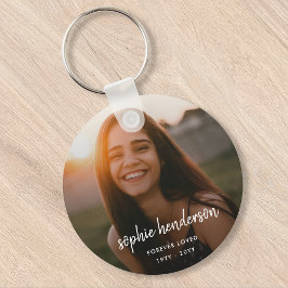 Modern Memorial | Forever Loved Photo Tribute Nyckelring