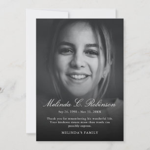 Modern memorial Funeral Bereavement Sympathy Photo Tack Kort