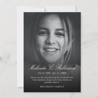 Modern memorial Funeral Bereavement Sympathy Photo Tack Kort