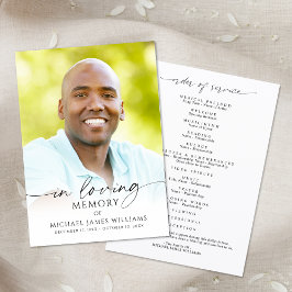 Modern Memorial Funeral Celebration of Life Photo Program