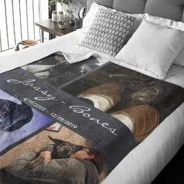Modern Memorial Pet Photo Collage Chalkboard Fleecefilt