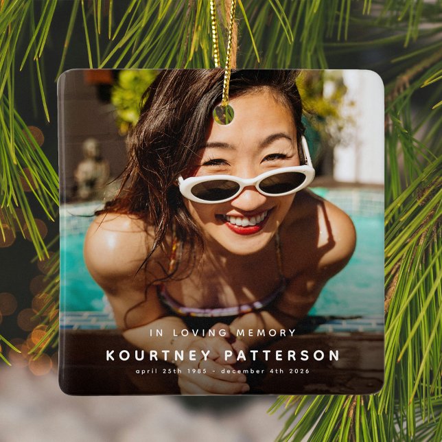 Modern Memorial Photo Keepsak jul Julgransprydnad Keramik (Skapare uppladdad)