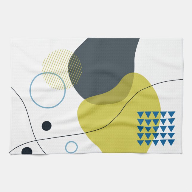 Modern, Memphis, coola, unik illustration av trend Kökshandduk (Horisontell)