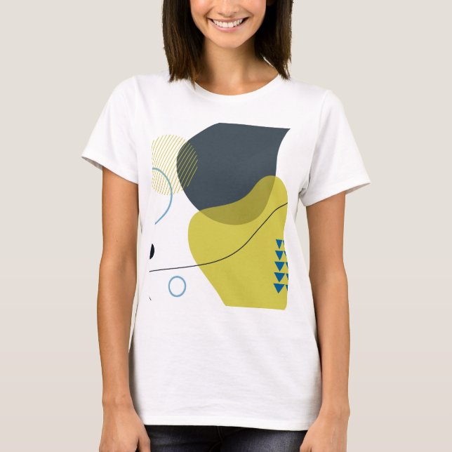 Modern, Memphis, coola, unik illustration av trend T Shirt (Framsida)