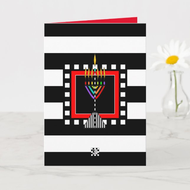 Modern Menorah Shabbat Shalom Kort (Liten växt)