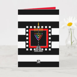 Modern Menorah Shabbat Shalom Kort