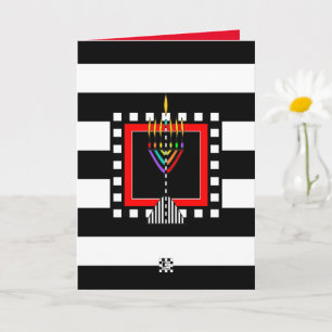 Modern Menorah Shabbat Shalom Kort