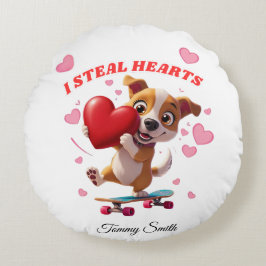 Modern mentala Alla hjärtans pelare för Par Rund Kudde