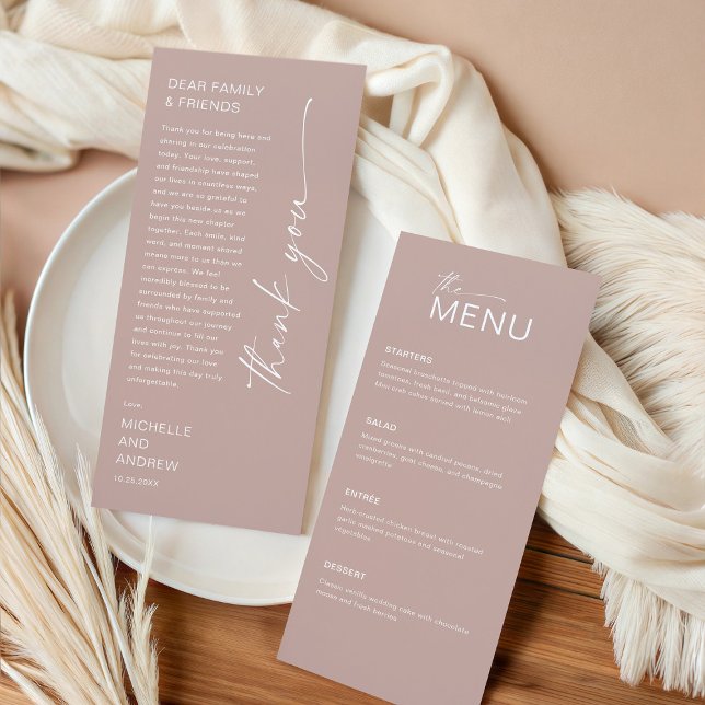 Modern Menu Card and Thank you Message Inbjudningar (Skapare uppladdad)