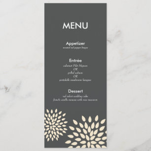 Modern meny Card / Posh Petals / Vanilla