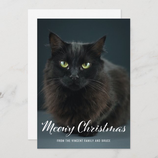 Modern Meowy-julklapp - julfotoport (Fram/baksida)