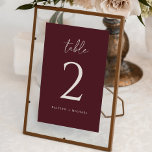 Modern Merlot Bröllop Bordsnummer<br><div class="desc">Merlot Bröllop Bordsnummer (Burgundy/Vin) - Dessa moderna bordsnummer har ett trendig handskrivet stil. Byt namn och lägg till en enskild i kundvagnen.</div>