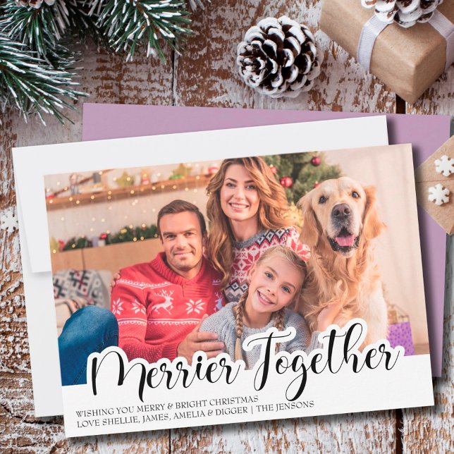 Modern Merrier Together Single Photo Hand Lettered (Skapare uppladdad)