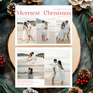 Modern Merriest jul Par Photo Julkort