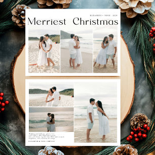 Modern Merriest jul Par Photo Julkort