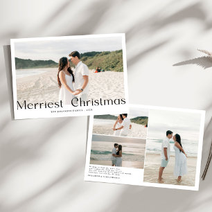Modern Merriest jul Par Photo Julkort