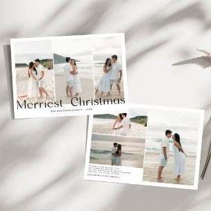 Modern Merriest jul Par Photo Julkort