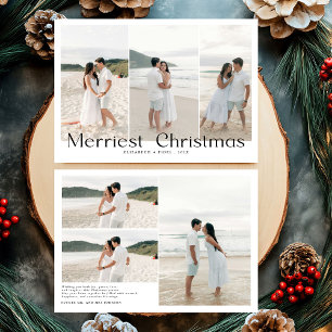 Modern Merriest jul Par Photo Julkort