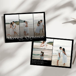 Modern Merriest jul Par Photo Julkort