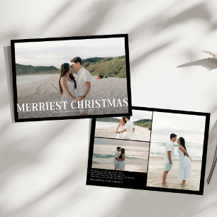 Modern Merriest jul Par Photo Julkort