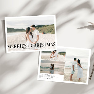 Modern Merriest jul Par Photo Julkort