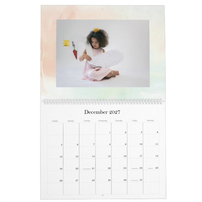 Modern Merriest jul Poinsettia Helgdag Kalender (Dec 2027)