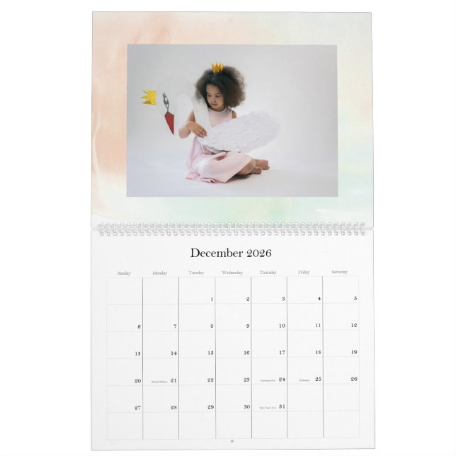 Modern Merriest jul Poinsettia Helgdag Kalender (Dec 2026)